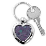 Concentric circles pattern Key Chain (Heart) Front