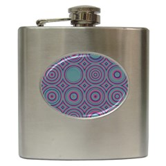 Concentric Circles Pattern Hip Flask (6 Oz) by LalyLauraFLM