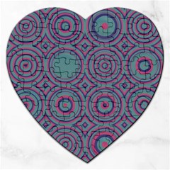 Concentric circles pattern Jigsaw Puzzle (Heart)