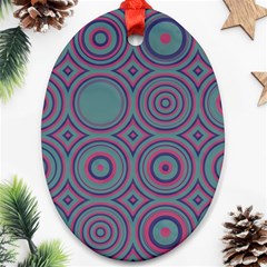 Concentric circles pattern Oval Ornament (Two Sides)