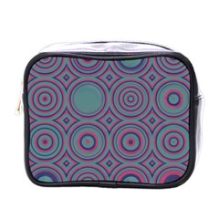 Concentric Circles Pattern Mini Toiletries Bag (one Side) by LalyLauraFLM