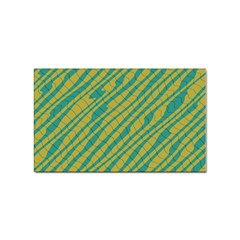 Blue Yellow Waves Sticker (rectangular) by LalyLauraFLM