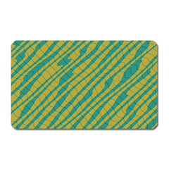 Blue Yellow Waves Magnet (rectangular) by LalyLauraFLM