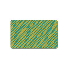 Blue Yellow Waves Magnet (name Card) by LalyLauraFLM