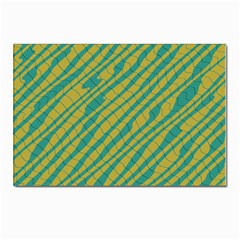 Blue Yellow Waves Postcard 4 x 6  (pkg Of 10) by LalyLauraFLM