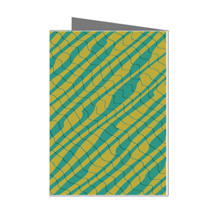 Blue yellow waves Mini Greeting Cards (Pkg of 8)