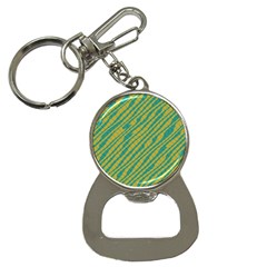 Blue Yellow Waves Bottle Opener Key Chain by LalyLauraFLM