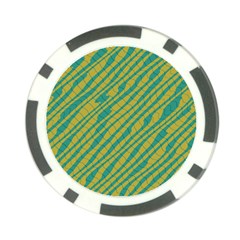 Blue Yellow Waves Poker Chip Card Guard by LalyLauraFLM