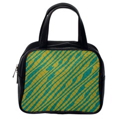 Blue Yellow Waves Classic Handbag (one Side) by LalyLauraFLM