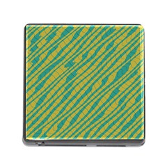 Blue Yellow Waves Memory Card Reader (square) by LalyLauraFLM