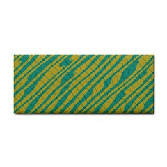 Blue Yellow Waves Hand Towel by LalyLauraFLM