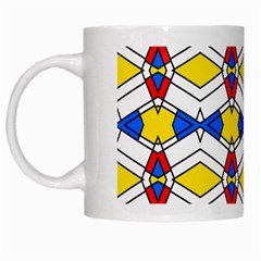 Colorful rhombus chains White Mug