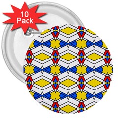 Colorful rhombus chains 3  Button (10 pack)