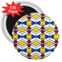 Colorful rhombus chains 3  Magnet (100 pack)