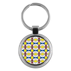 Colorful rhombus chains Key Chain (Round)