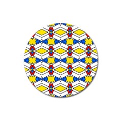 Colorful rhombus chains Magnet 3  (Round)