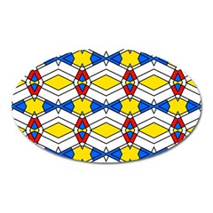 Colorful rhombus chains Magnet (Oval)