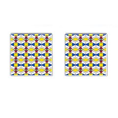 Colorful rhombus chains Cufflinks (Square)