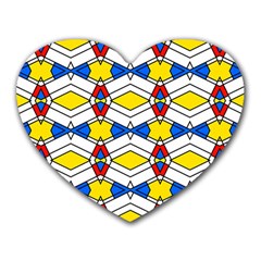 Colorful rhombus chains Heart Mousepad