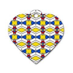 Colorful rhombus chains Dog Tag Heart (Two Sides)