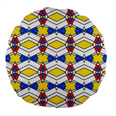 Colorful rhombus chains Large 18  Premium Round Cushion 