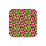 Just Sexy Quote Typographic Pattern Rubber Square Coaster (4 pack)  Front