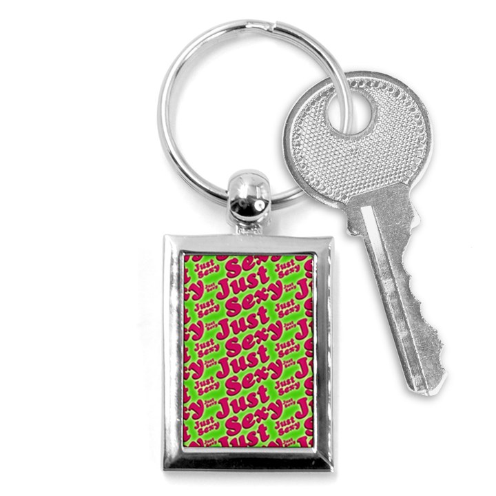 Just Sexy Quote Typographic Pattern Key Chains (Rectangle) 