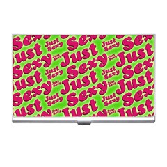 Just Sexy Quote Typographic Pattern Business Card Holders by dflcprints