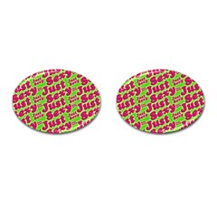 Just Sexy Quote Typographic Pattern Cufflinks (oval) by dflcprints