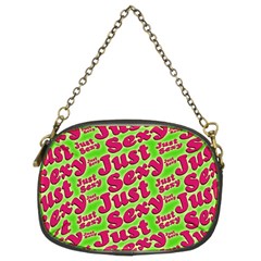 Just Sexy Quote Typographic Pattern Chain Purses (two Sides)  by dflcprints