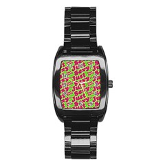 Just Sexy Quote Typographic Pattern Stainless Steel Barrel Watch by dflcprints