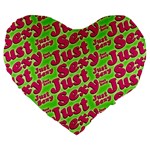 Just Sexy Quote Typographic Pattern Large 19  Premium Flano Heart Shape Cushions Front