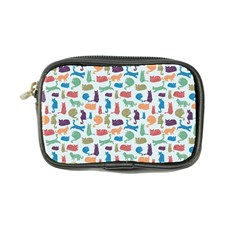 Blue Colorful Cats Silhouettes Pattern Coin Purse