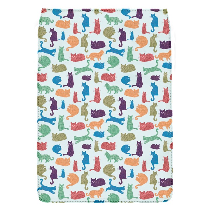 Blue Colorful Cats Silhouettes Pattern Flap Covers (S) 