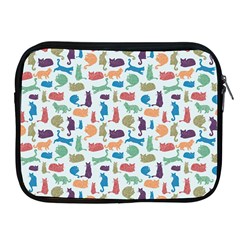 Blue Colorful Cats Silhouettes Pattern Apple Ipad 2/3/4 Zipper Cases by Contest580383