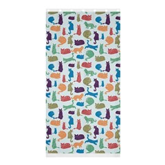 Blue Colorful Cats Silhouettes Pattern Shower Curtain 36  X 72  (stall) 