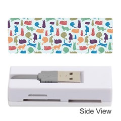 Blue Colorful Cats Silhouettes Pattern Memory Card Reader (stick)  by Contest580383