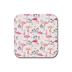 Flamingo Pattern Rubber Coaster (square)  by Contest580383