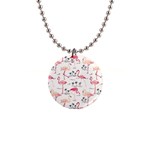 Flamingo Pattern Button Necklaces Front