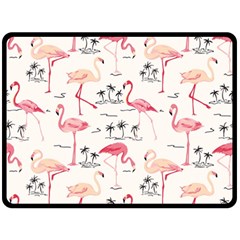 Flamingo Pattern Double Sided Fleece Blanket (large) 