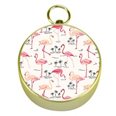 Flamingo Pattern Gold Compasses by Contest580383