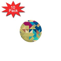 Scattered Pieces In Retro Colors 1  Mini Magnet (10 Pack)  by LalyLauraFLM