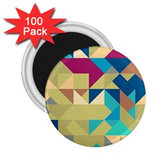 Scattered Pieces In Retro Colors 2 25  Magnet (100 Pack)  by LalyLauraFLM