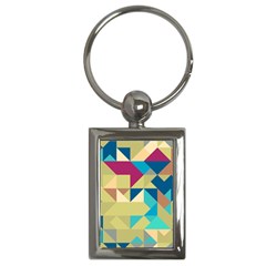 Scattered Pieces In Retro Colors Key Chain (rectangle) by LalyLauraFLM