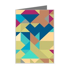 Scattered Pieces In Retro Colors Mini Greeting Card