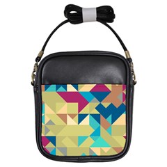 Scattered Pieces In Retro Colors Girls Sling Bag by LalyLauraFLM