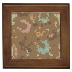 Paint Strokes In Retro Colors Framed Tile by LalyLauraFLM