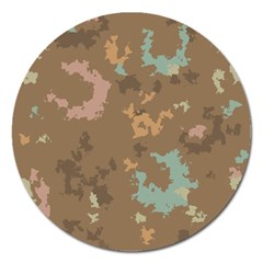 Paint Strokes In Retro Colors Magnet 5  (round) by LalyLauraFLM