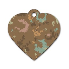 Paint Strokes In Retro Colors Dog Tag Heart (two Sides)