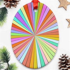 Colorful Beams Ornament (oval) by LalyLauraFLM